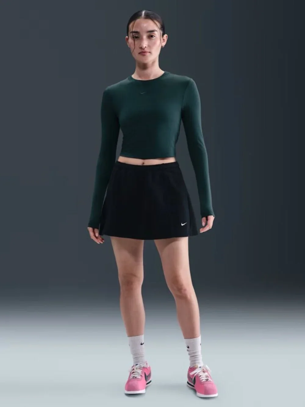 Nike Chill Tee jersey cropped t-shirt and Nike One Dri-FIT ultra high-rise short